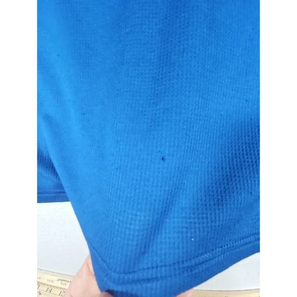 Y2K Nike Dri Fit Golf Polo Shirt Waffle Knit Blue/White Mens Large - Picture 5 of 14